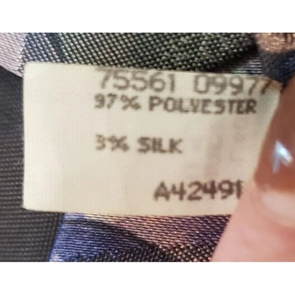 Oscar De La Renta Vintage Mens Tie Designer Abstract Blue Red Green Logo - Picture 5 of 5